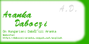 aranka daboczi business card